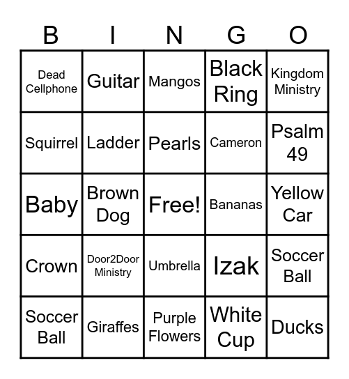 April Monthly Bingo Card