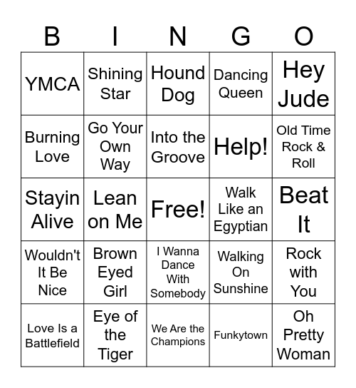 ALL 80s Music Bingo! Bingo Card