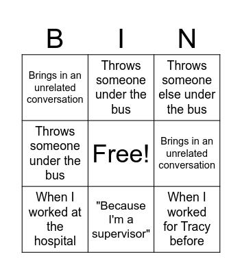 Training Call Bingo Card