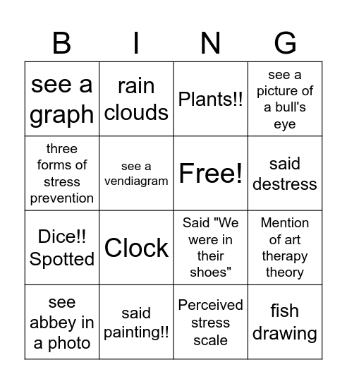 BINGO! Paint Night Bingo Card