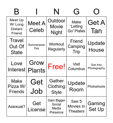 Summer 2024 Bingo Card