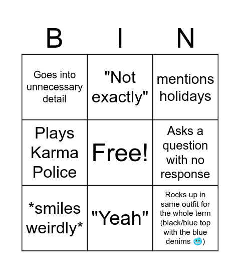 Bingo Card