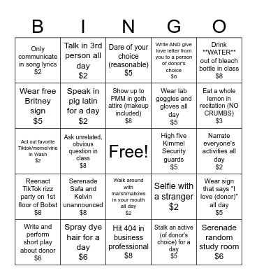DEM Lambda Class Bingo Card