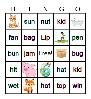 Super Phonics 2 Bingo Card