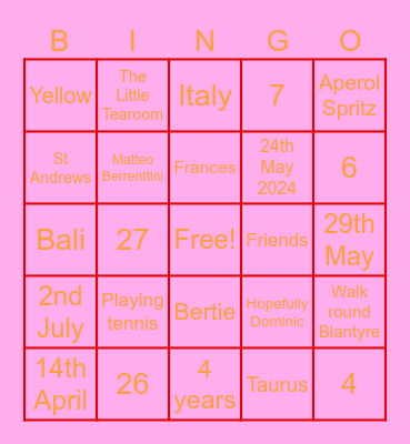 Nats Final Fiesta Bingo Card