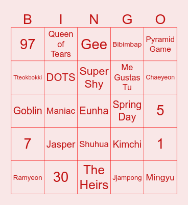 TaleByEunha's Bingo Card