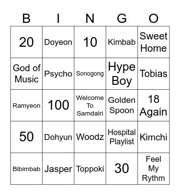 Bingo with Chaeyeon Bingo Card