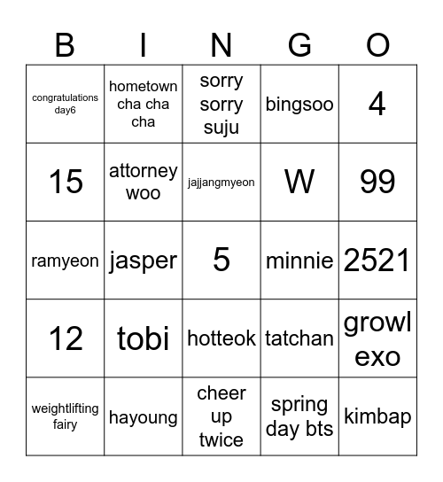 tatchan's Bingo Card