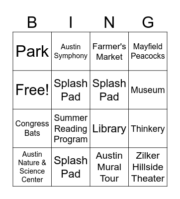 Summer 2024 FUN Bingo Card