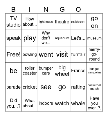 Have you ever...? Bingo Card