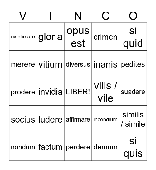 St. 41 Bithynia Bingo Card