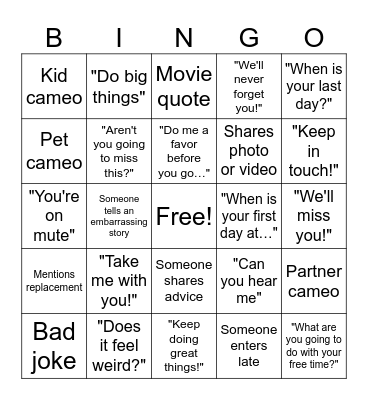 TEST Bingo Card