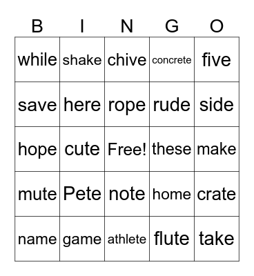 Magic e Bingo Card