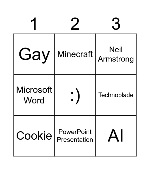 amogus Bingo Card