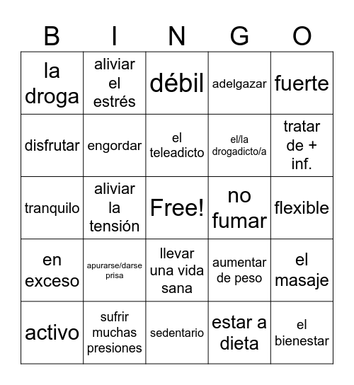 El Bienestar Bingo Card