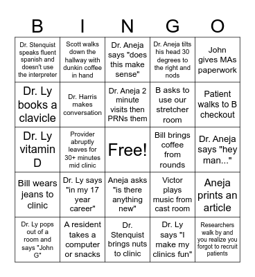 Ortho Trauma Bingo Card Bingo Card