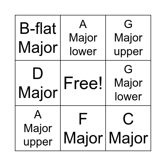 Wheel of Scales - Violins Bingo Card