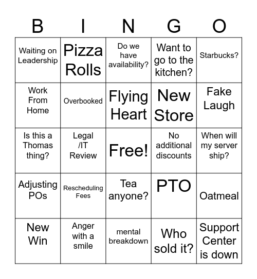 Coordinator BINGO Card