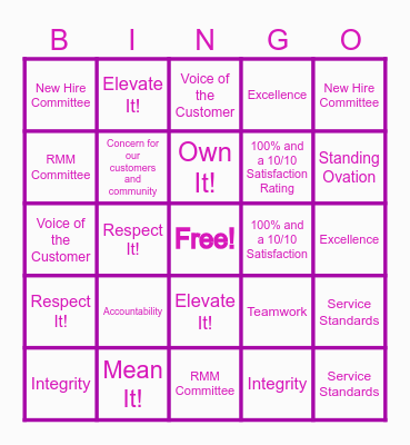 REACH FOR MORE Bingo Card