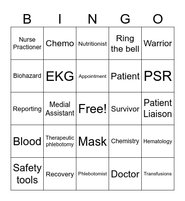 Oakbrook cancer center bingo Card