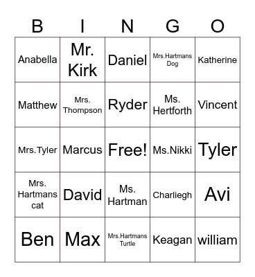 Golden Star Bingo Card