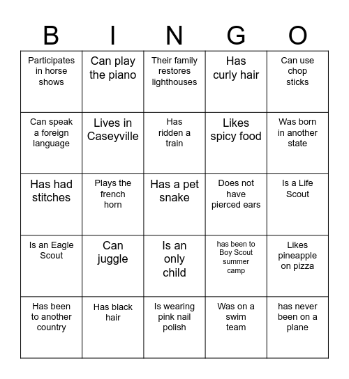 8038G BINGO Card