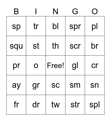 Chart 6 and 7 Bingo Card