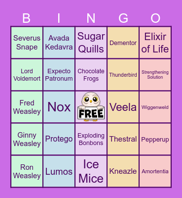 Magical Category Bingo Card