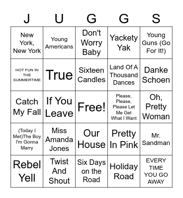 John Hughes Movies Bingo Card