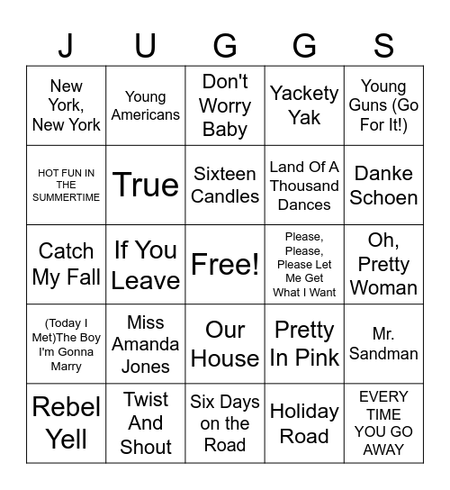 John Hughes Movies Bingo Card