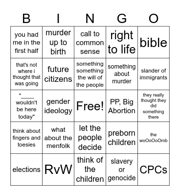 780 votes pt 2 Bingo Card