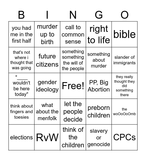 780 votes pt 2 Bingo Card