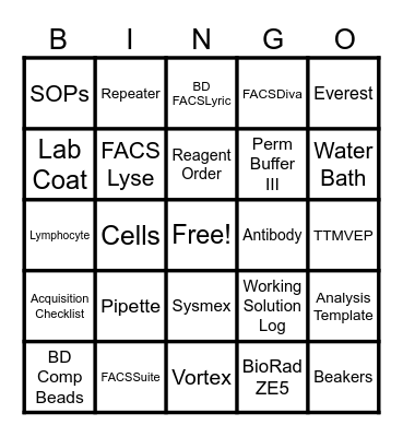 Bingo - Lab Edition Bingo Card