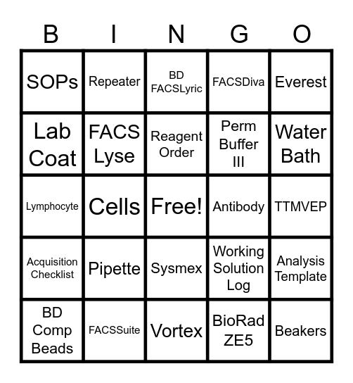 Bingo - Lab Edition Bingo Card