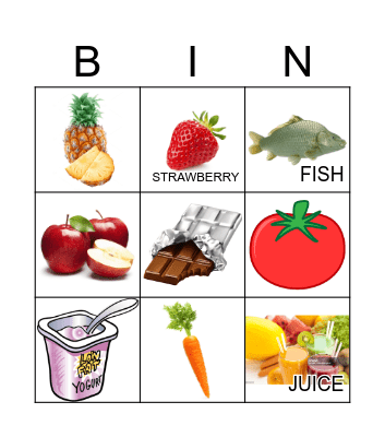 Food Bingo Card