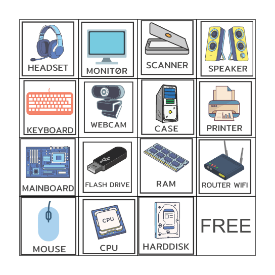 COMPUTER BINGO Card