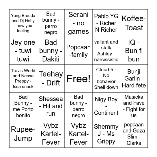 ISLAND VIBE Bingo Card