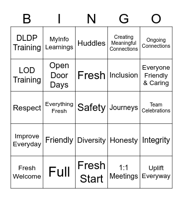 RETENTION BINGO Card
