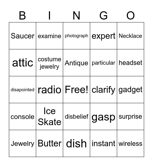 Unit 7 Bingo Card