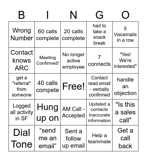 CGCS Call Blitz Bingo Card