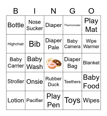 Sprinkled With Love Baby Shower Bingo Card