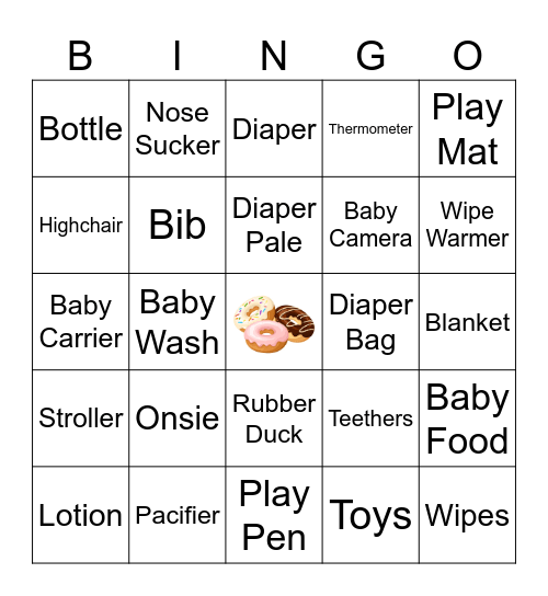 Sprinkled With Love Baby Shower Bingo Card