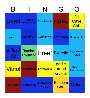 REX:R Bingo (the mh edition) Bingo Card