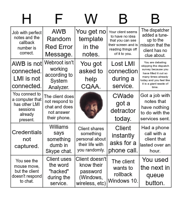 AWB Super Happy Fun Time! Bingo Card