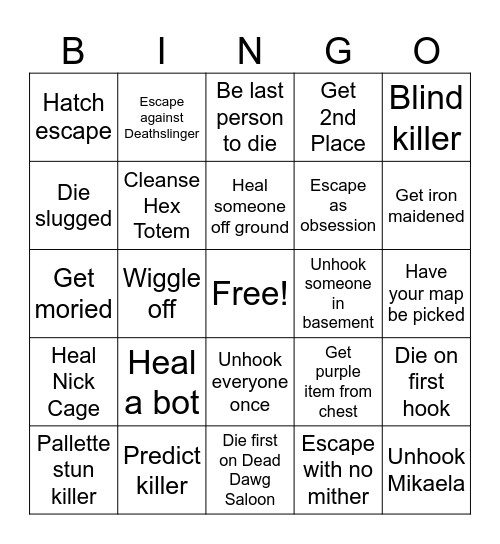 Bongo Dongo Bingo Card