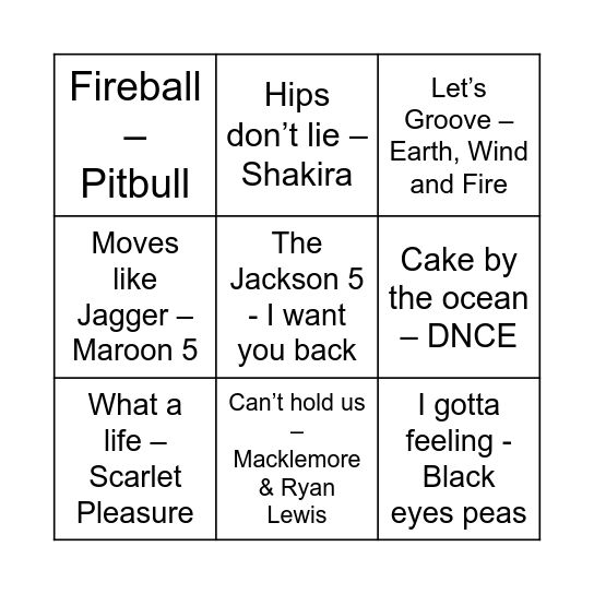 Så er det fredag! Bingo Card