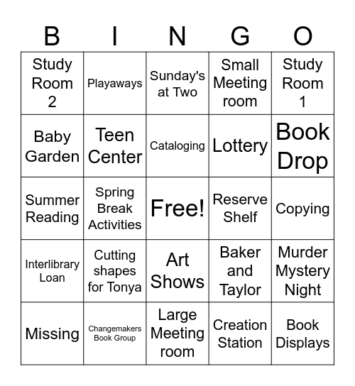 LCL Bingo! Bingo Card
