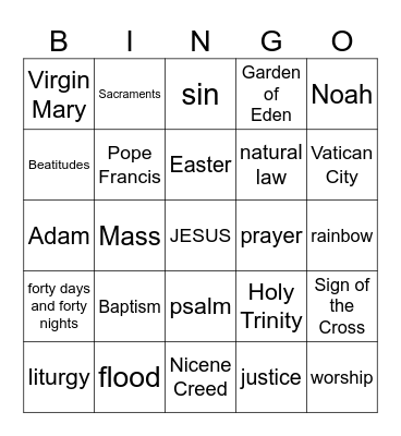 CCD Bingo Card