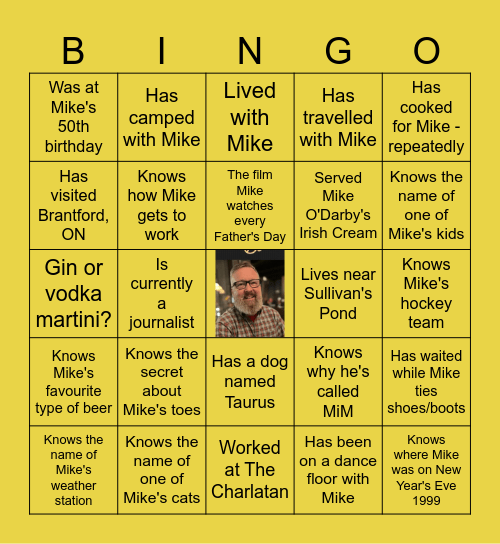 Birthday Boy Bingo Card