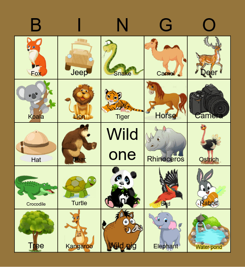 Khushansh's jungle Bingo Card